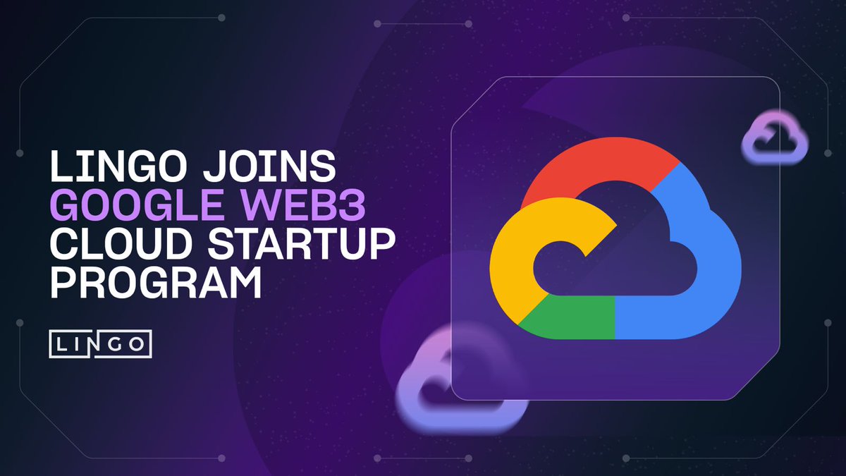 Thrilled to share that Lingo has been accepted into the Google for Startups Cloud Program! 🚀 This initiative by Google is designed to empower Web3 startups, providing us with computing credits, personalized support from the Google team, priority access to Web3 ecosystems and