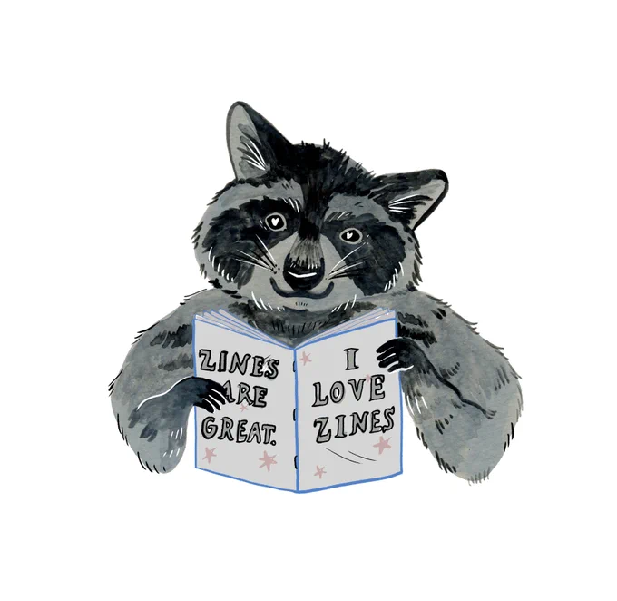 just another lil guy who loves zines!!!!!!!!!This is one of June's stickers for patrons -  