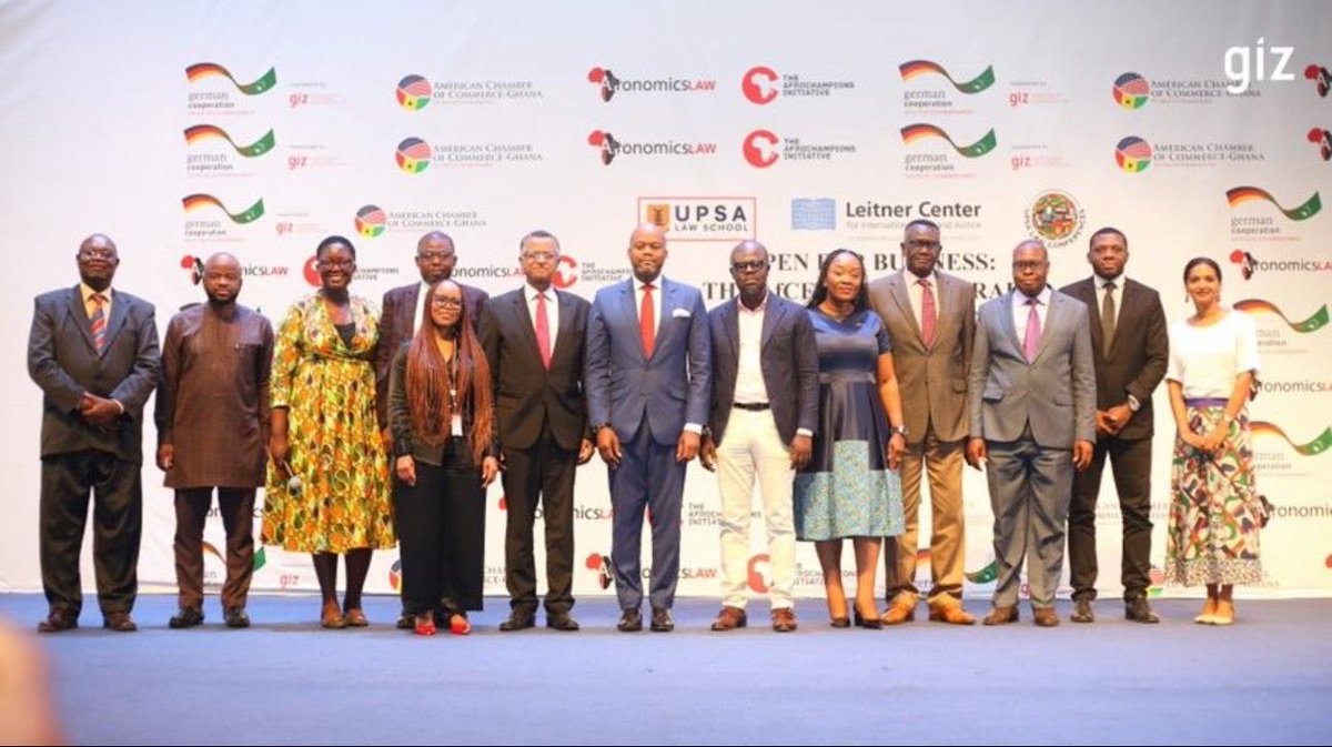 A cross representation of the guests of honor & the AfCFTA SG at the closing of the UPSA AfCFTA & Africa Trade Conference