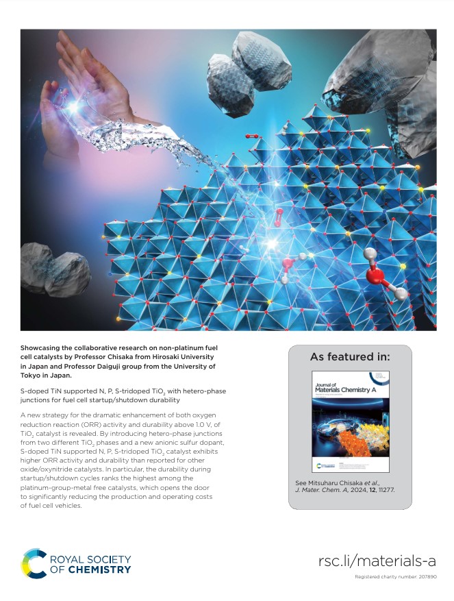 @JMaterChem A Issue 19 features Mitsuharu Chisaka et al. with their article: S-doped TiN supported N, P, S-tridoped TiO2 with hetero-phase junctions for fuel cell startup/shutdown durability doi.org/10.1039/D4TA01…