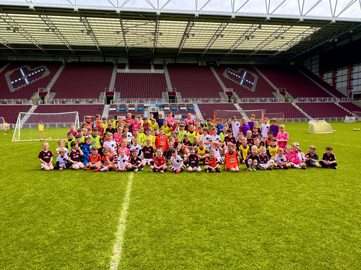 What a day🙌🏻

Over 120 kids got the chance to #PlaytheGame on Tynecastle Park 🏟️ 

3 hours of football fun ⚽️

Here’s some action shots of our day 📸