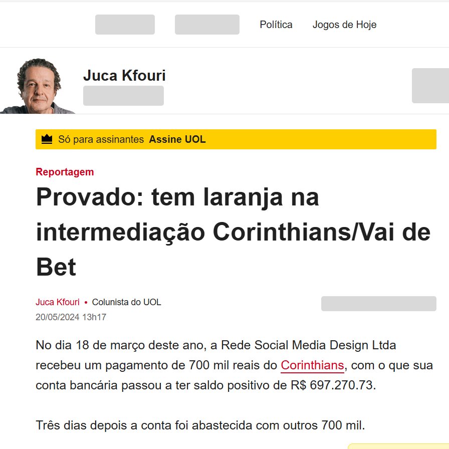 DataFutebol's tweet image. Matéria GRAVISSÍMA do Juca Kfouri.  

Eu sei que tem gente que não gosta dele, mas essa matéria tá com nomes, endereço e valores. E diz que está tudo documentado, ou seja, possue provas.  

A ver as cenas dos próximos capitulos.

(link abaixo)