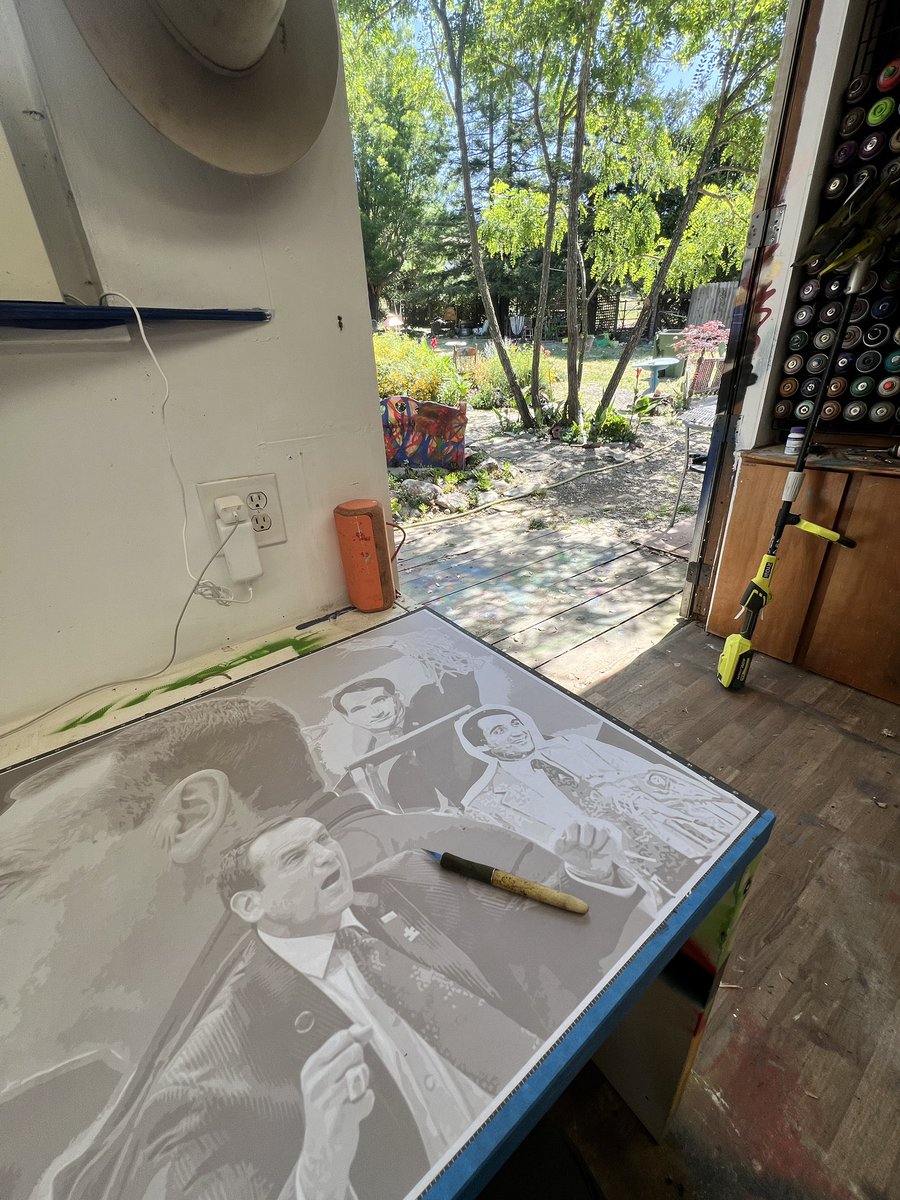 Cutting this Coach K stencil for latest commission 🫡🧙‍♂️