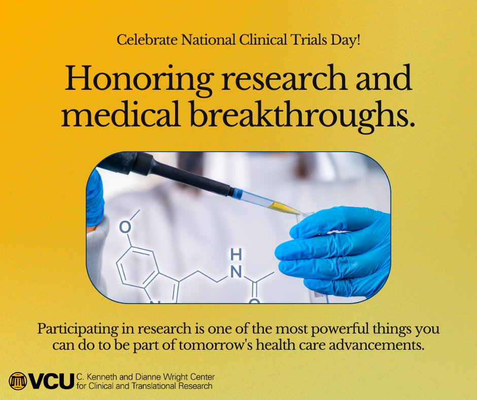 Happy National #ClinicalTrialsDay! Today, we celebrate the tireless efforts of researchers, participants, and healthcare professionals who drive innovation in healthcare through clinical research. 💊 Let's continue to collaborate, innovate, and make a difference together!