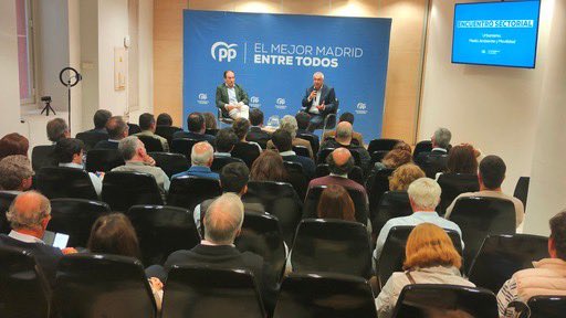 Mtnezparamo's tweet photo. Asistiendo al encuentro sectorial de Medio Ambiente y Movilidad con el portavoz del @GrupoPPMadrid, @carlosizqtorres, el delegado @bcarabante y vocales vecinos de todos los distritos.
#ElMejorMadridEntreTodos https://t.co/o5VrGJhnBw