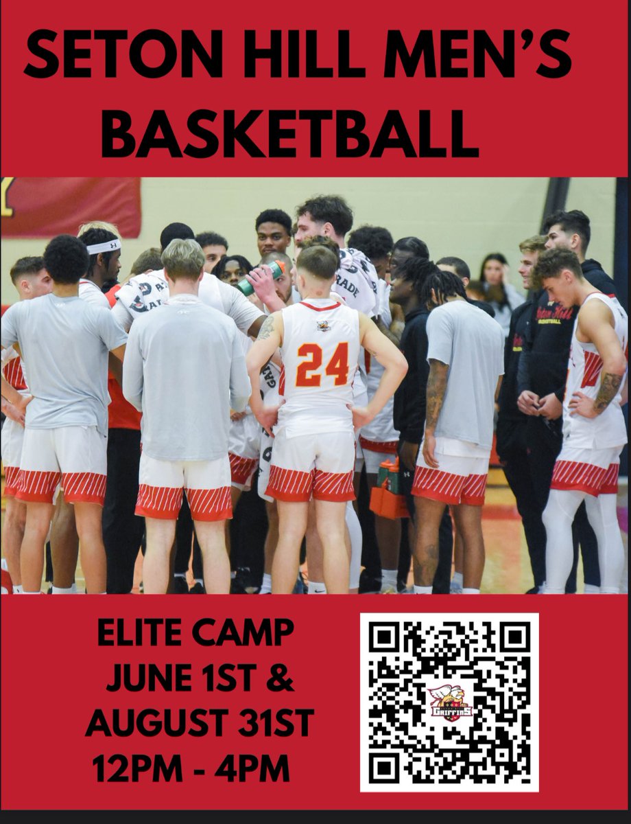 Still time to register for our Elite Camp! Signup using the QR Code or by using the link below : 

shubasketballcamps.com