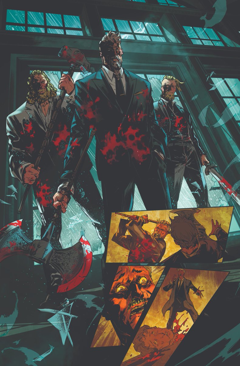 This bold, blood-soaked action comic from @zackkaps @FicoOssio @Thiagocrocha_ and Hassan Otsmane-Elhaou is going to hit hard. If you work in #comics and want to get a sneak-peak, reach out! Frey Asvald is an immortal-viking John Wick with violence on her agenda.