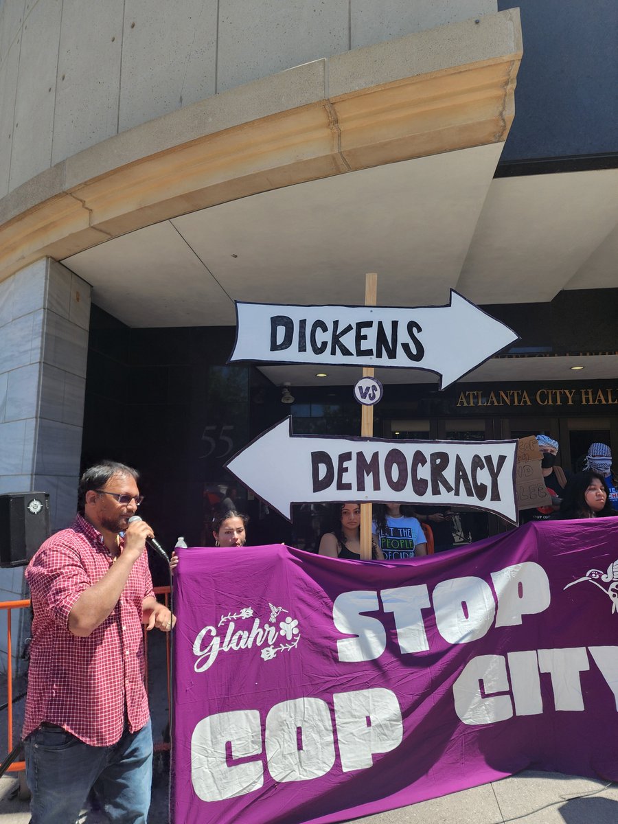 Today we call out @andreforatlanta for his continued disregard for the democratic process in Atlanta.  #stopcopcity #dickensvsdemocracy