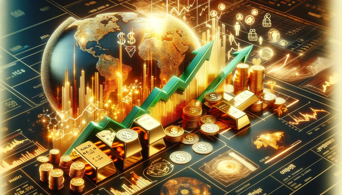 📈 #Gold prices are soaring, hitting new highs! 🏆 This surge is driven by global economic uncertainty, geopolitical tensions, and increased investor demand as a safe haven asset. 📊 Investors are flocking to gold, anticipating further market volatility. 💰 #Investing #Economy