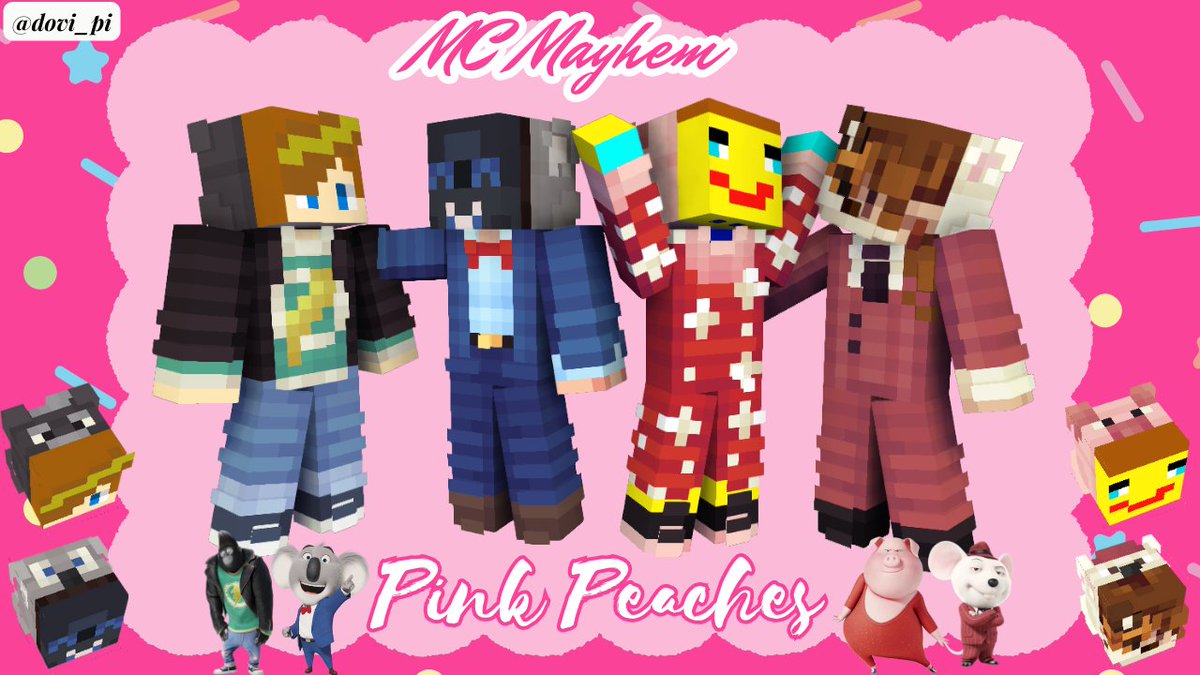 !MC Mayhem skins!
~Pink Peaches 🍑

RTs are silly :D

[@MCmorganplayz @CaptainAJX @ItzIgglePiggles @Seapeekay ]
