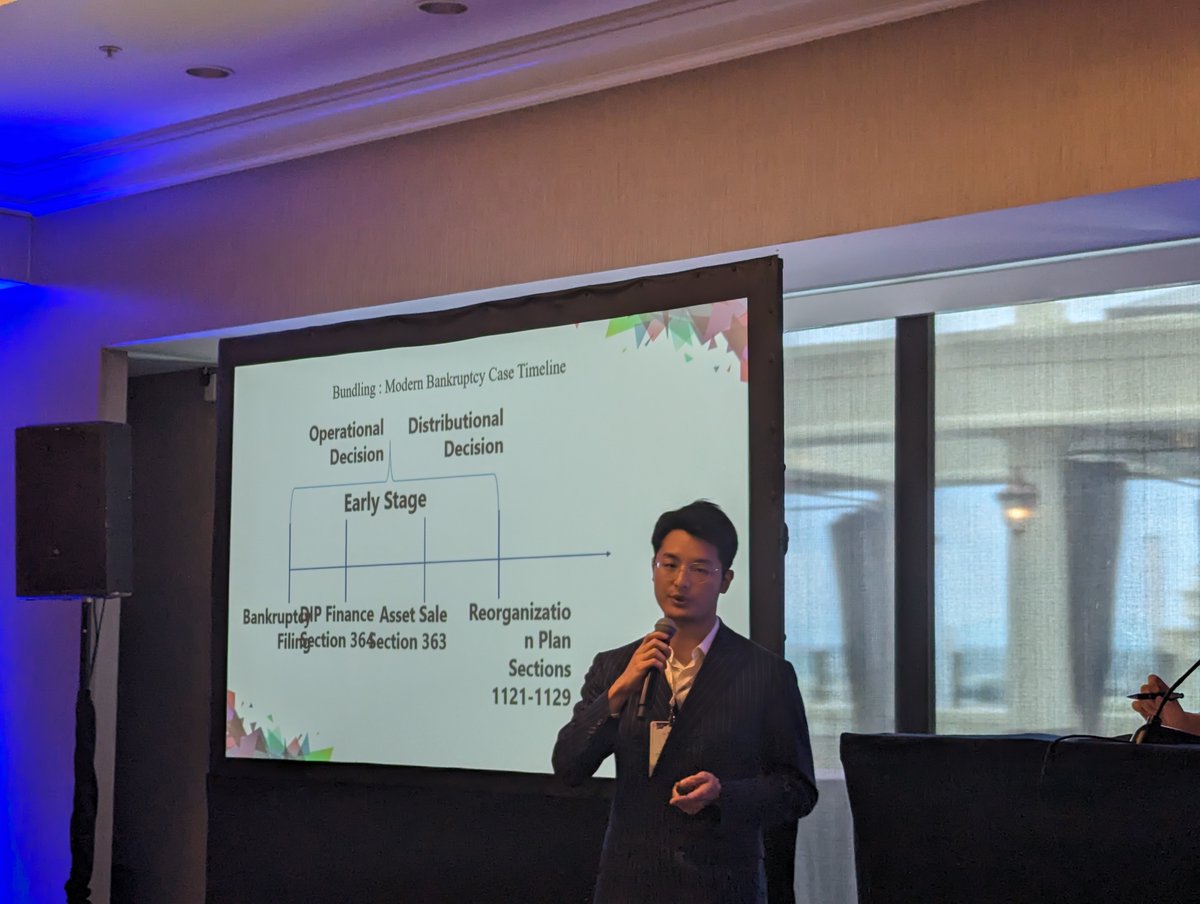 The second panel of <a href="/ERA_Insol/">INSOL ERA</a> workshop in San Diego on #Insolvency Law and Practice begins with Alex Huang of <a href="/UCBerkeley/">UC Berkeley</a> School of law who provides a network analysis of #bankruptcy law revolution: from unbundling to bundling. #INSOLSanDiego2024
<a href="/eugevaccari86/">Eugenio Vaccari</a>