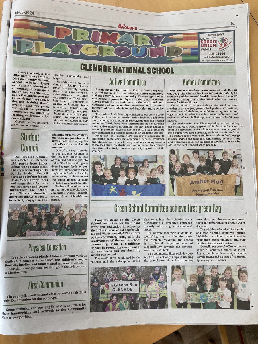 We are in the Avondhu!! Quick summary of our hard work and extra curricular activities in Glenroe School. 🤗😎