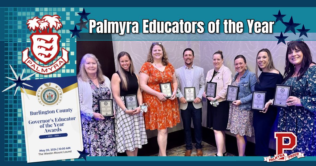 Congratulations to our Governor's Educators & Educational Support Professionals of the Year!  Today they were honored with an awards breakfast at the Westin along with their fellow county recipients.  We are #PalmyraProud of our 8 honorees!