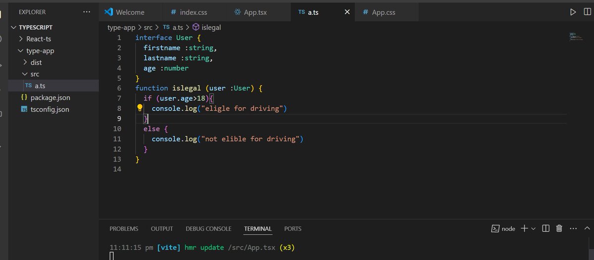 yasir_juned's tweet image. Day 31 of #100daycode
-> Today i practise the typescript.
-> Doing some normal project in typescript