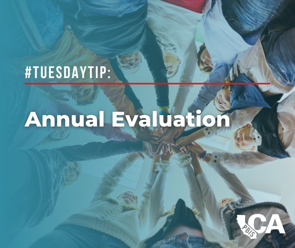 With another school year coming to a close, it's the best time to look at the data, share your success stories and note areas of improvement. Check out this #TuesdayTip from @PBISApps to see best practices for your annual evaluation!

Find this and more: bit.ly/3IpybgK