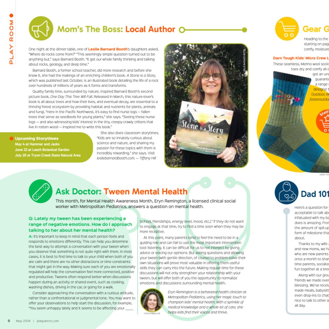 Exciting to be featured in @pdx_parent's May issue! #familyfun #parentingadvice #bookrecommendations #geologyrocks #geologybooksforkids #naturebooksforkids #naturebooksforchildren #portlandevents #pdxactivities