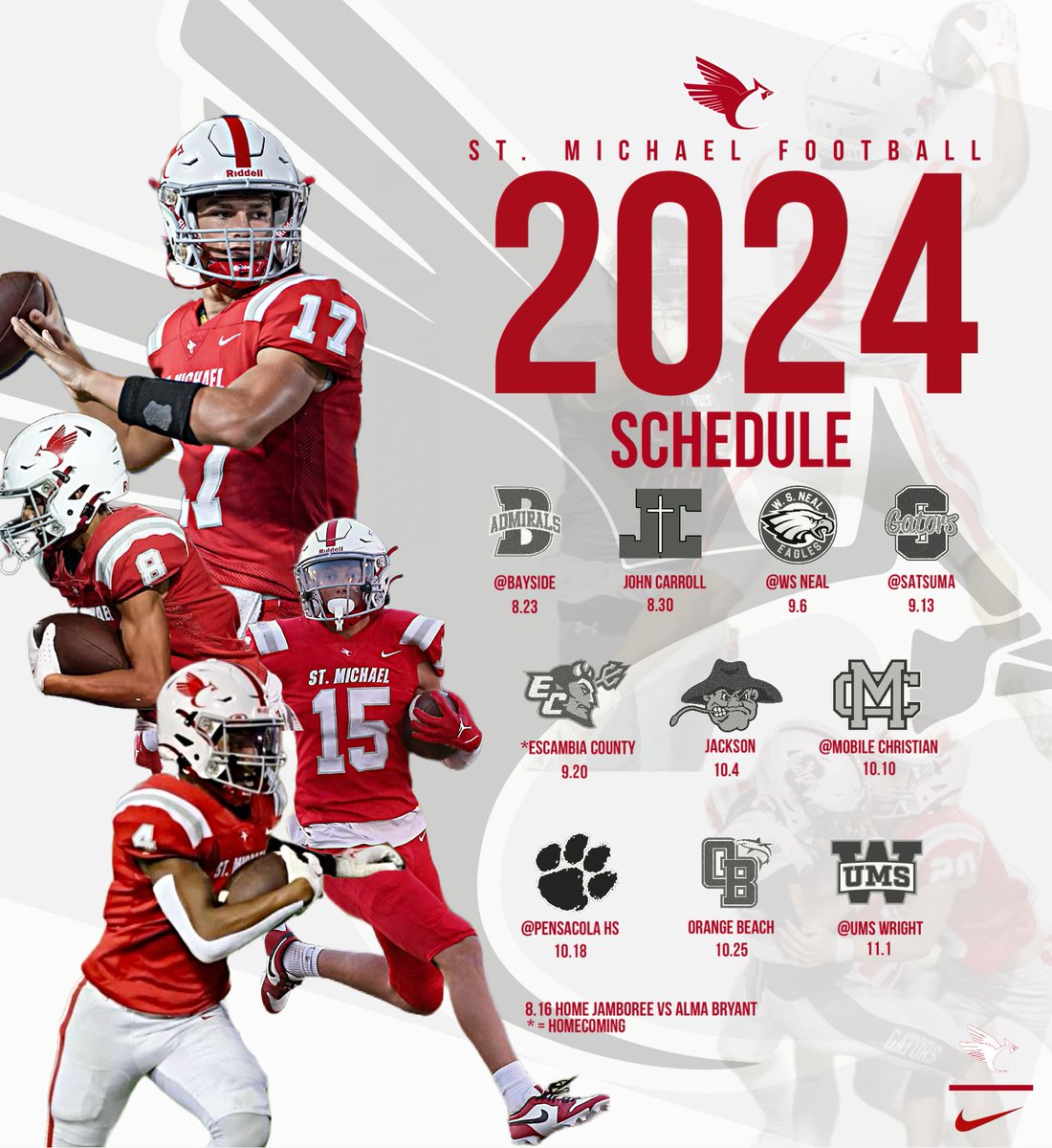 Our 2024 football schedule! #TakeFlight