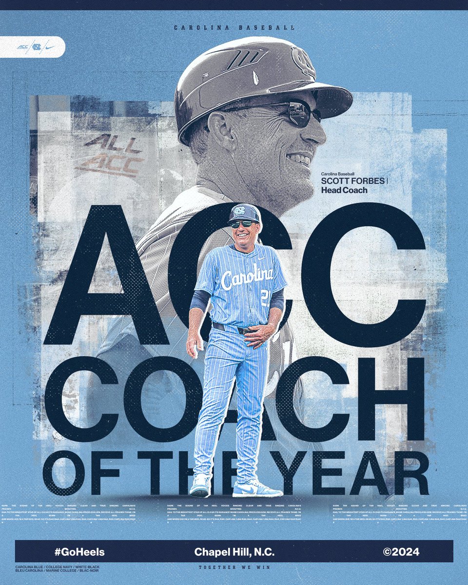 Carolina Baseball (@diamondheels) on Twitter photo The 2024 ACC Coach of the Year is OUR main guy, <a href="/CoachForbes_UNC/">Scott Forbes</a>! Congratulations Coach!! 🙌 The 2024 ACC Coach of the Year is OUR main guy, <a href="/CoachForbes_UNC/">Scott Forbes</a>! Congratulations Coach!! 🙌