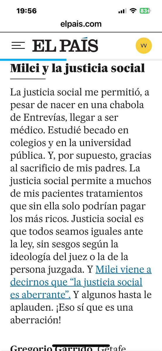 Hoy en <a href="/elpais_espana/">EL PAÍS España</a> una carta al director que debería leer mucha gente.
Gracias Gregorio.