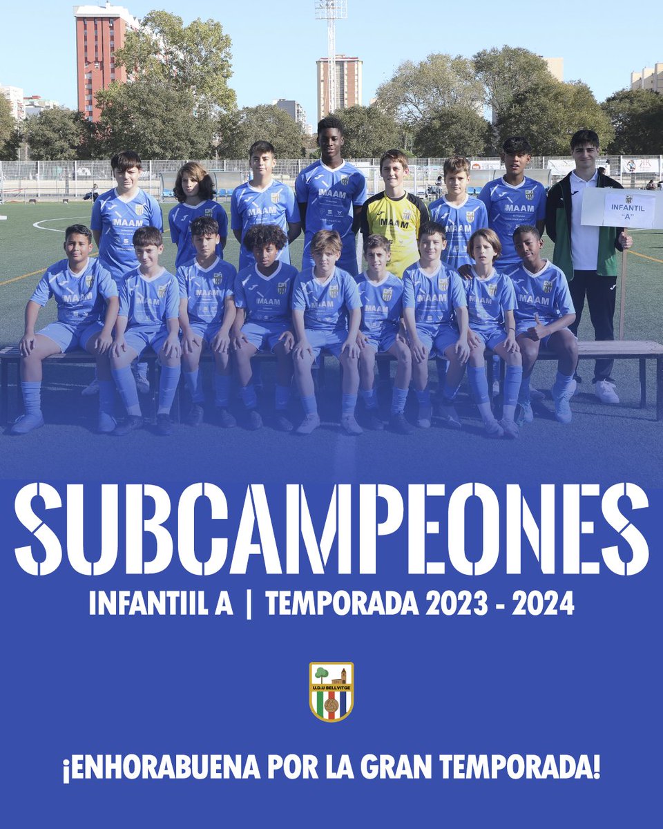 𝐒𝐔𝐁𝐂𝐀𝐌𝐏𝐄𝐎𝐍𝐄𝐒 𝐝𝐞 𝐋𝐢𝐠𝐚❗

🥈A falta de dos jornadas para el final, el Infantil A se asegura la segunda posición 👏🏻

26J transcurridas con 23V y dos jornadas para pelear por estar entre los mejores 2os BCN.

¡Enhorabuena, equipazo! 🔝

#VamosUni | #Bellvitge | 🔵🔵