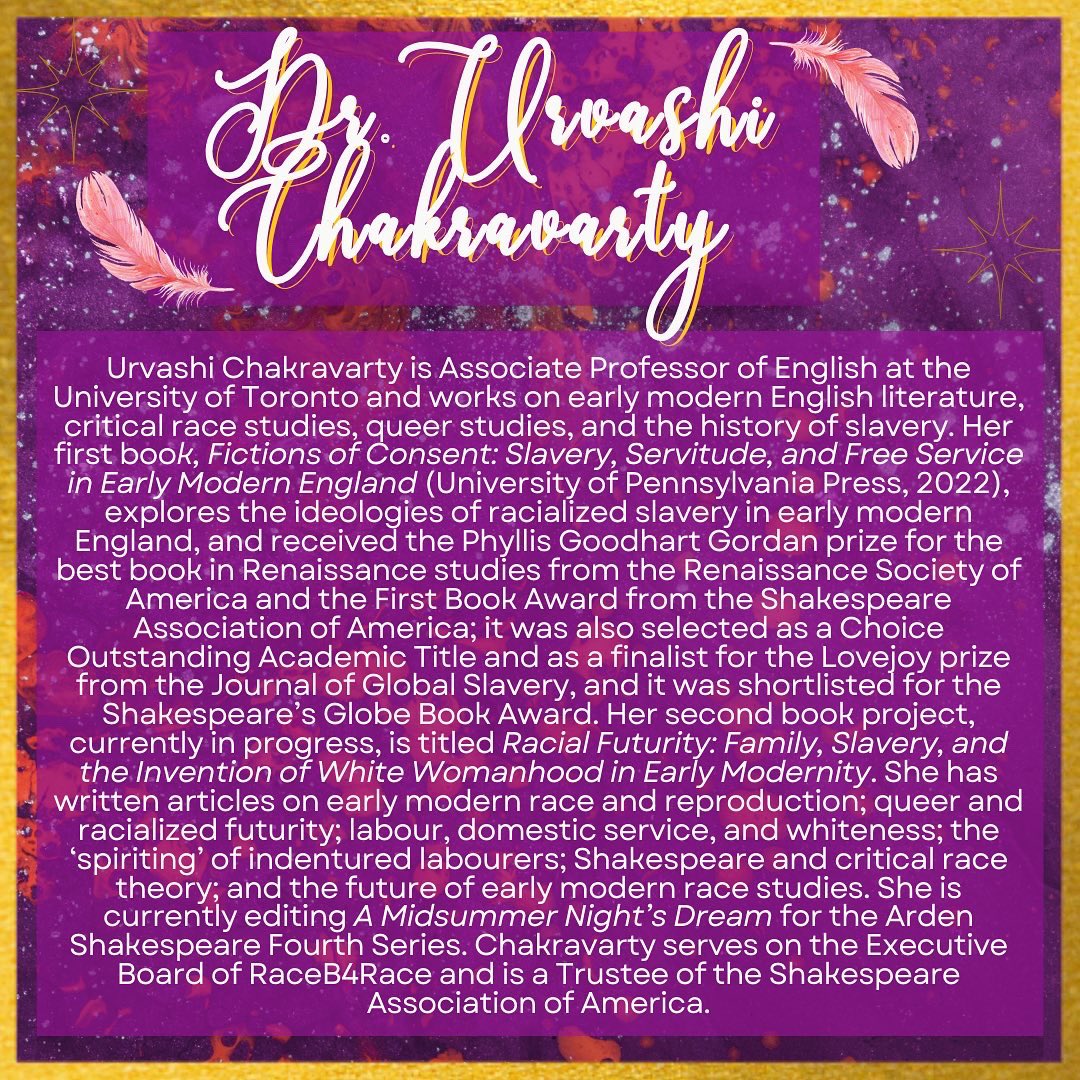 ⭐️ 🪶 Introducing our penultimate 2024 Britgrad plenary: Dr. Urvashi Chakravarty. She will be talking to us about her groundbreaking recent publication, Fictions of Consent: Slavery, Servitude, and Free Service in Early Modern England 🪶⭐️ #britgrad2024