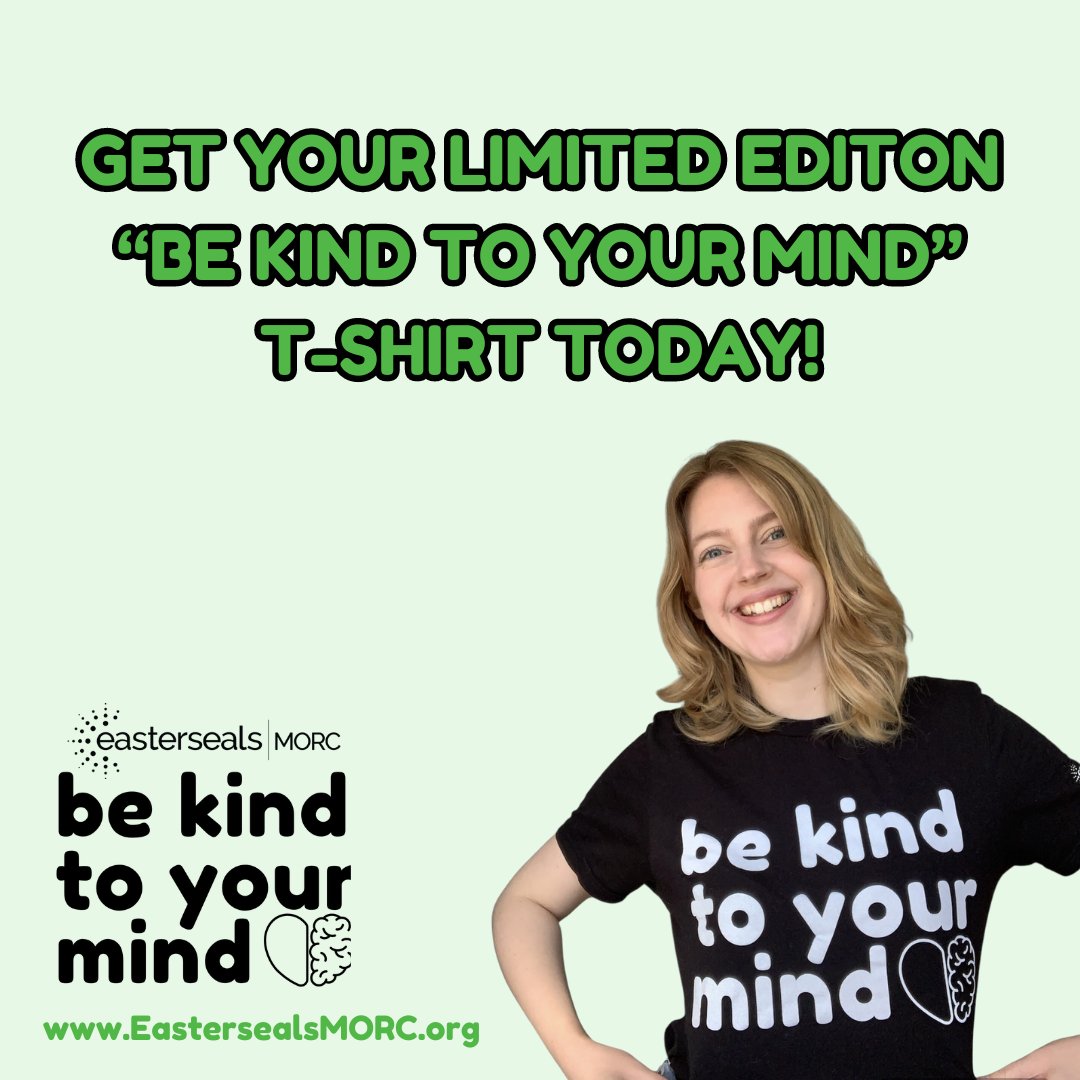 Maria Masalskis, Team Support Specialist - Waiver Support is rocking her limited edition 'Be Kind to Your Mind' t-shirt! Get yours before their gone today at bit.ly/ShopEasterseal… #BeKindToYourMind #EastersealsMORC