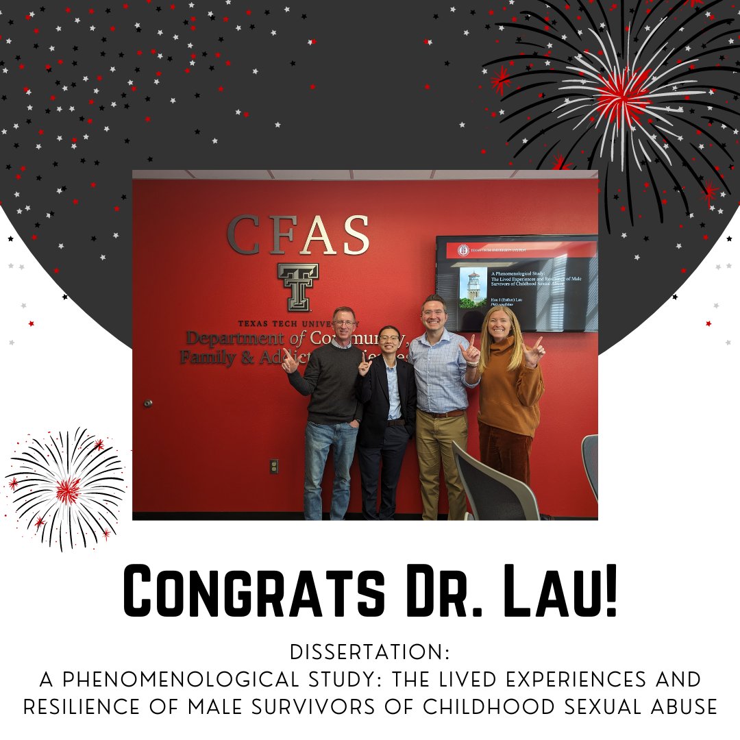 CORRECTED POST #dissertation #phd #phenomenology #survivors #coupleandfamilytherapy #marriageandfamilytherapy #texastech #doctorate