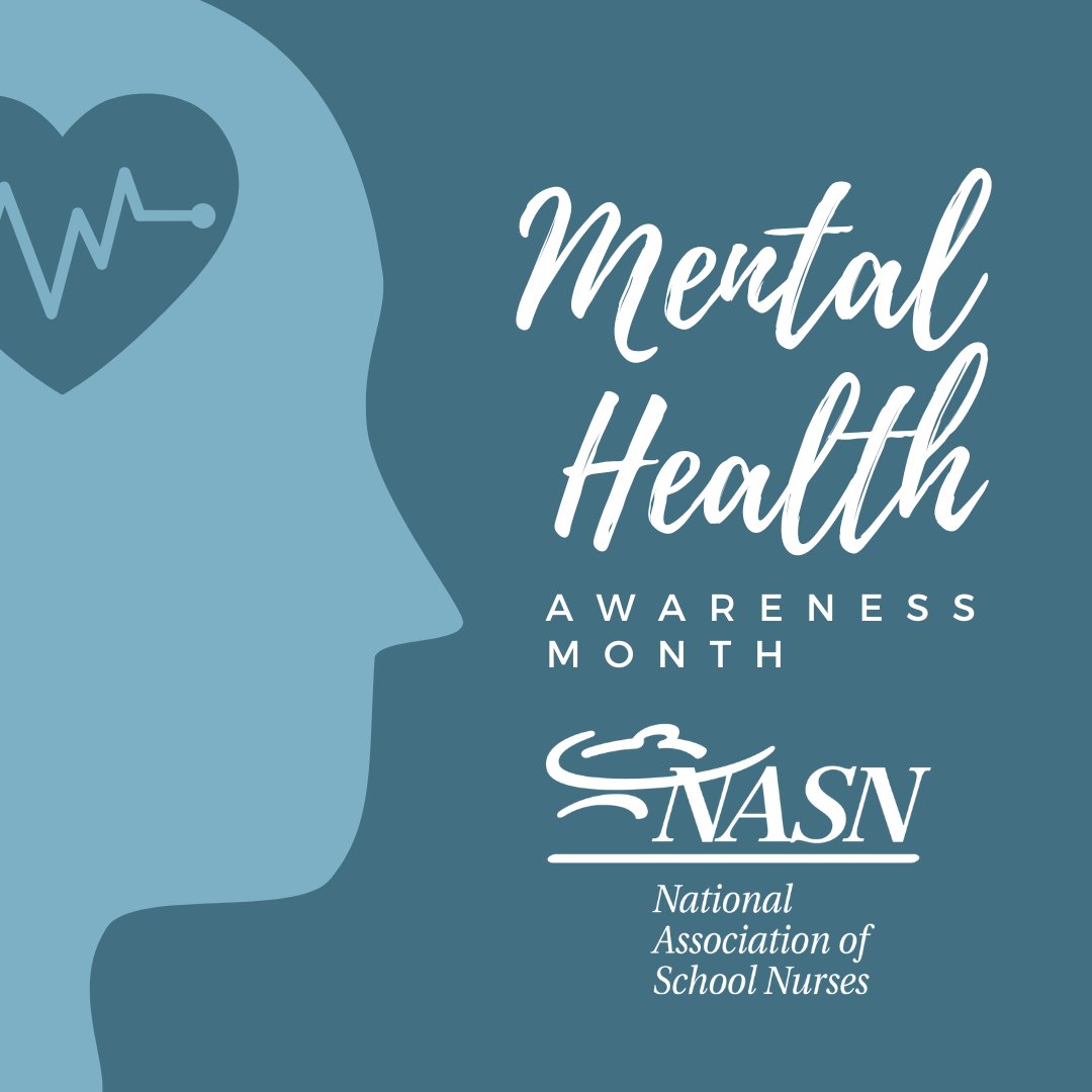 schoolnurses's tweet photo. May is Mental Health Awareness Month! #SchoolNurses are often the first to spot students #stress, #anxiety, #depression, and other behavioral health challenges. Find resources to improve student mental wellbeing: https://t.co/vmCgmoFOO6 #TakeAMentalHealthMoment #MentalHealthMonth https://t.co/ukKVlLhsG0