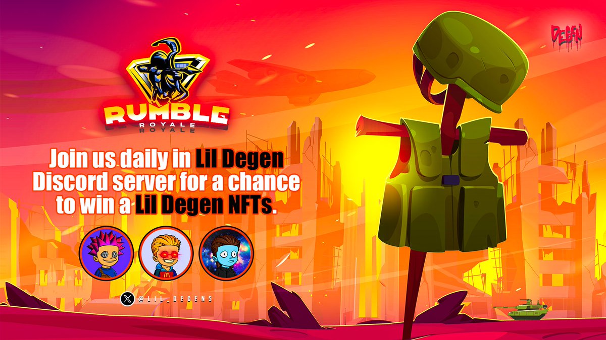 lil_degens's tweet photo. DON’T FORGET TO JUMP IN THE DISCORD FOR A CHANCE OF WINNING A LIL DEGEN. 

https://t.co/Z0QdFzUO4A

Shhhh 🤫 you can wrap it for free to trade $DEGEN404 #RUMBLETIME https://t.co/KxltNfZN0K
