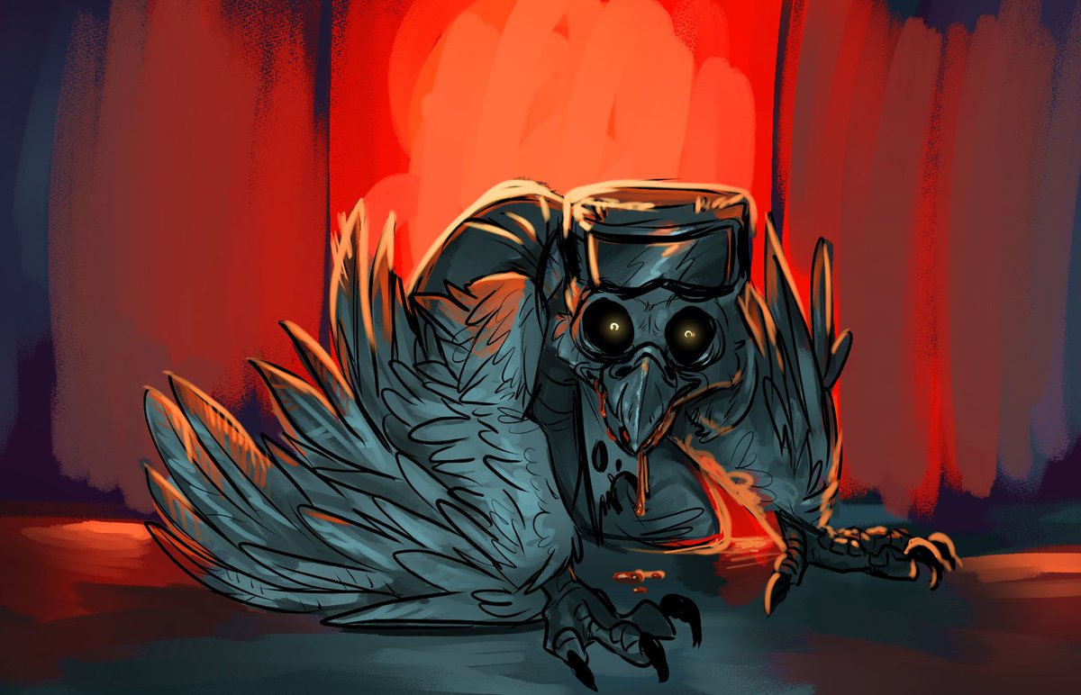 Opossol's tweet photo. Spooky Mollie Mcaw from indigo park! I'm so glad people like this game, it makes me really happy!!! #indigopark https://t.co/zELevaTX8M