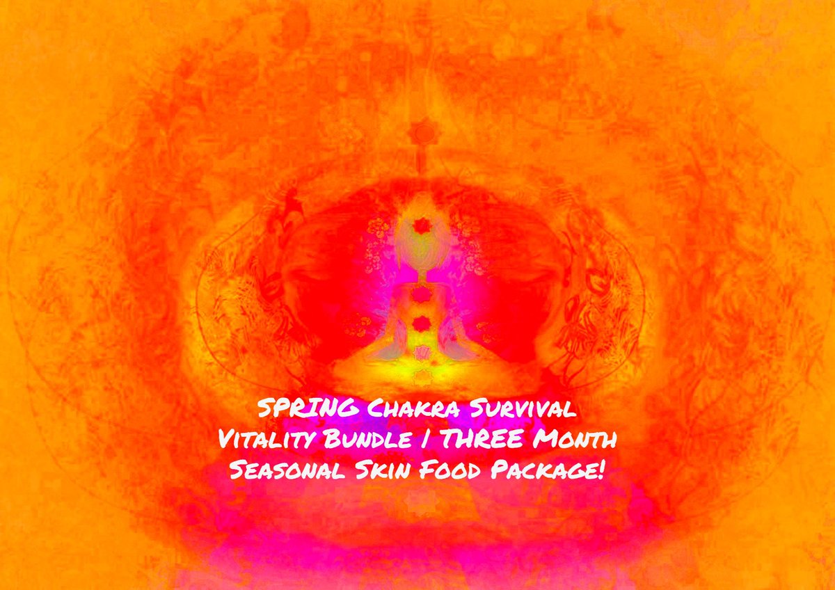 Spring Chakra Survival Vitality Bundle | THREE Month Seasonal Skin Food Package! tuppu.net/e86def54 #Etsy #organicskincare #crueltyfree #RawPassionUk #veganskincare #Glass