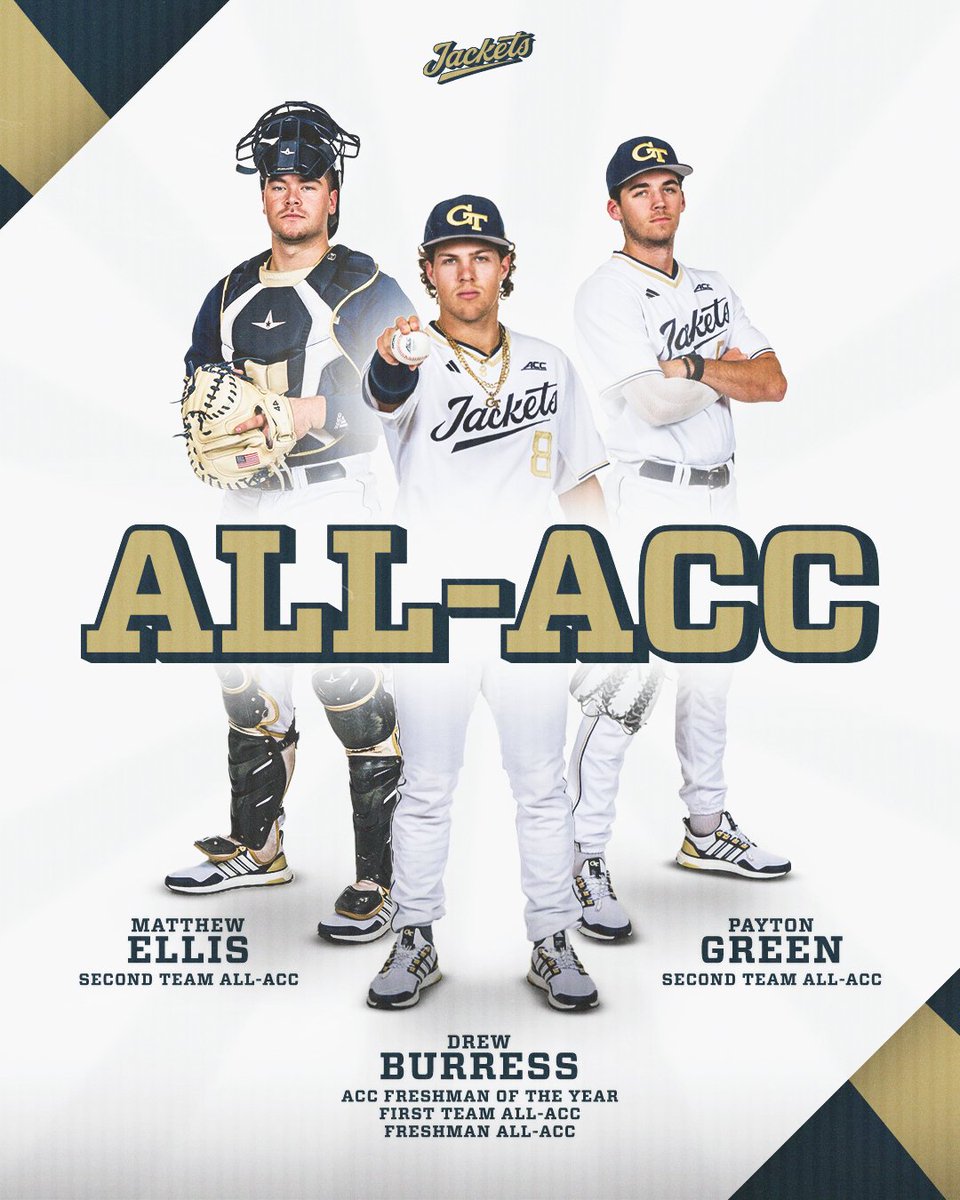 Georgia Tech Baseball (@gtbaseball) on Twitter photo πππ-πππ
β‘οΈ <a href="/drew_burress08/">Drew Burress</a>
β‘οΈ <a href="/PaytonG08/">Payton Green</a>
β‘οΈ <a href="/matthew_ellis35/">Matthew Ellis</a>
π buzz.gt/BSB-All-ACC24
#WreckHavoc x #StingEm πππ-πππ
β‘οΈ <a href="/drew_burress08/">Drew Burress</a>
β‘οΈ <a href="/PaytonG08/">Payton Green</a>
β‘οΈ <a href="/matthew_ellis35/">Matthew Ellis</a>
π buzz.gt/BSB-All-ACC24
#WreckHavoc x #StingEm