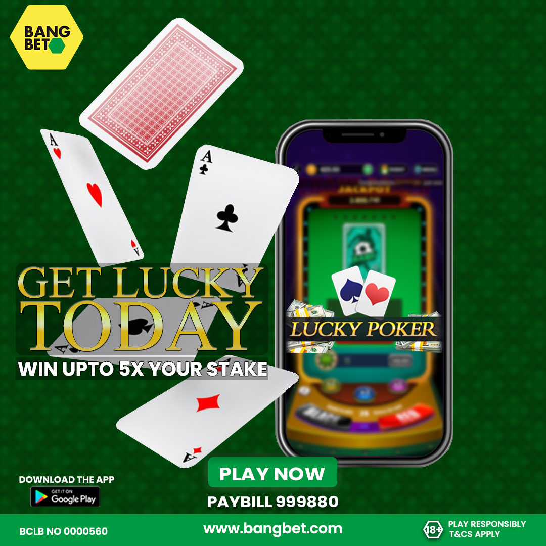 REGISTER today & play BANG CASINO and you could get lucky and win up to ksh 15, 000, 000 Also get; FREE BET highly boosted odds Zero tax 100% cashback HERS: Bangbet.com Use Promocode: MAS254