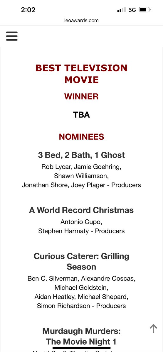 Congrats to ⁦<a href="/ChrisMcNally_/">Chris McNally</a>⁩ and Julie Gonzalo and the rest of the team for their Leo Award nomination for 3bed, 2 bath, 1 ghost. Wonderful movie you all deserve to be recognized. #cmcnally