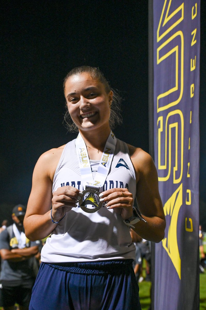 ICYMI… Our medalists at the @ASUNSports Outdoor Championships from the final meet day! Smilla - 1st (800m) Rey - 2nd (400mH) Celine - 2nd (400mH) #SWOOP