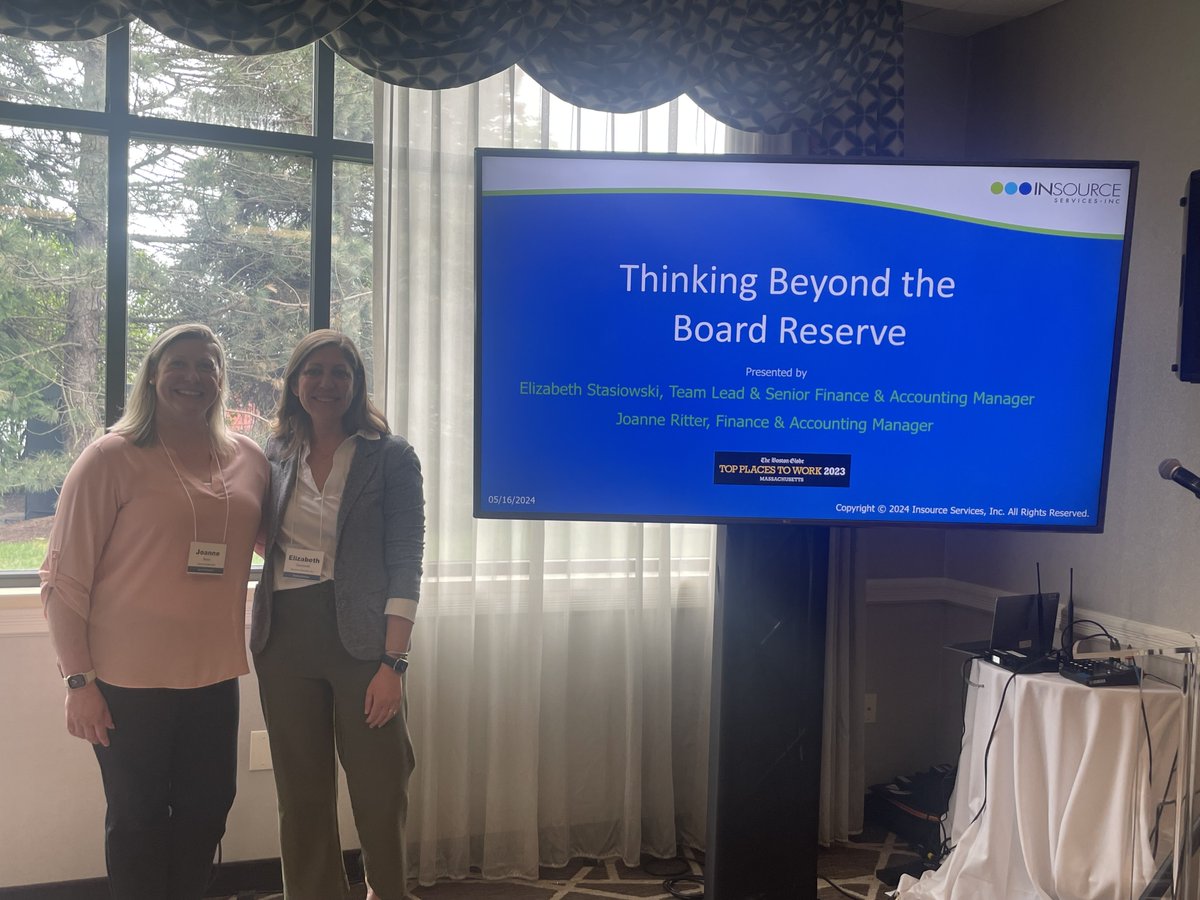 Our team was excited to head north last week to attend the @nhnonprofits 2024 Nonprofit Conference & Expo. Finance team members Elizabeth Stasiowski and Joanne Ritter were pleased to present 'Thinking Beyond the Board Reserve' to the finance-minded crowd.