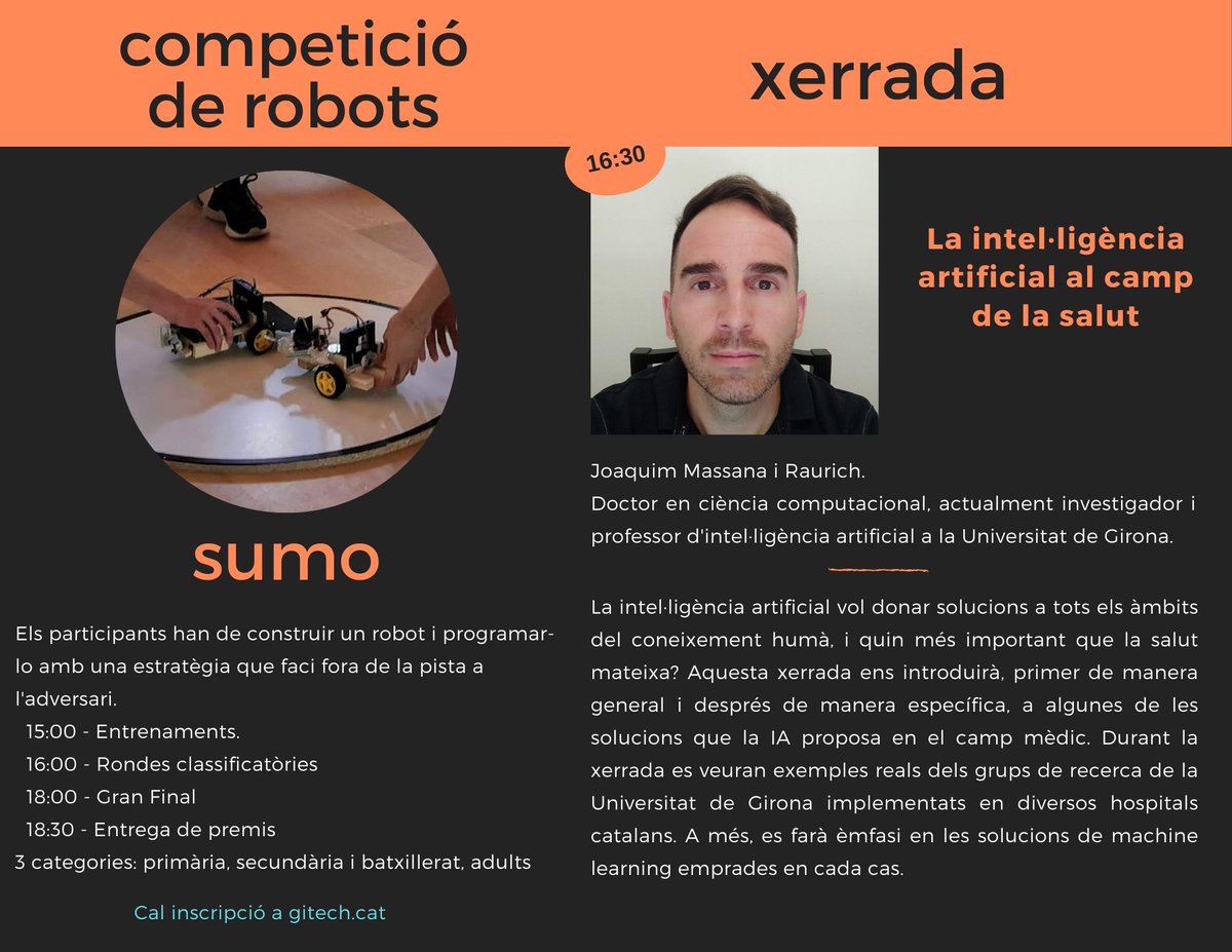 Aquest dissabte fem la Gitech !! No hi podeu faltar !!
Alerta que hem canviat la xerrada, us passem nova informació. <a href="/Vilablareix_cat/">Vilablareix</a> <a href="/GDGGirona/">GDGGirona</a>