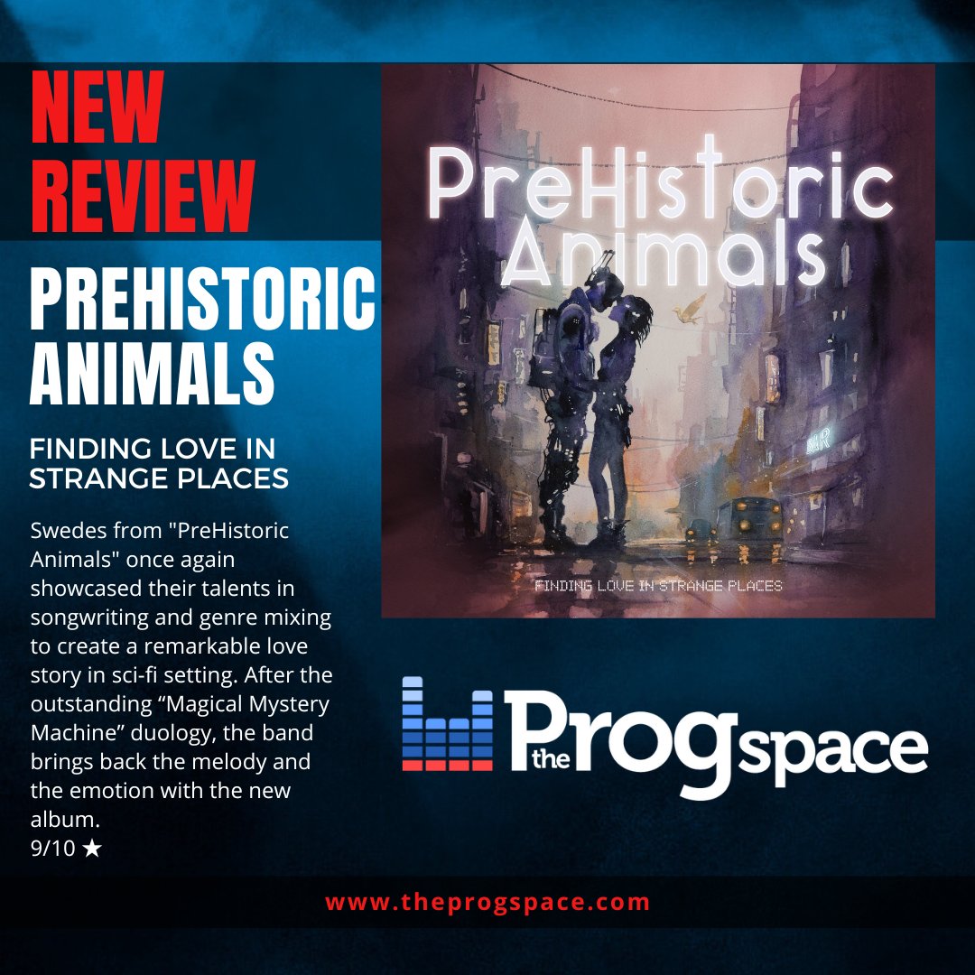 🔥🔥 NEW ALBUM REVIEW 🔥🔥 The Swedish proggers from PreHistoric Animals once again showcased their talents in songwriting and genre mixing, and created a remarkable love story in sci-fi setting. Welcome to read Alex' review here: theprogspace.com/prehistoric-an…