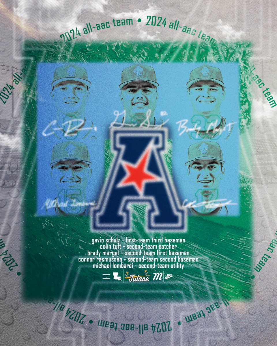 Roosta, Ras, Brad, CT &amp; Lombo. Your 2⃣0⃣2⃣4⃣ All-AAC Wave.

#RollWave 🌊⚾️