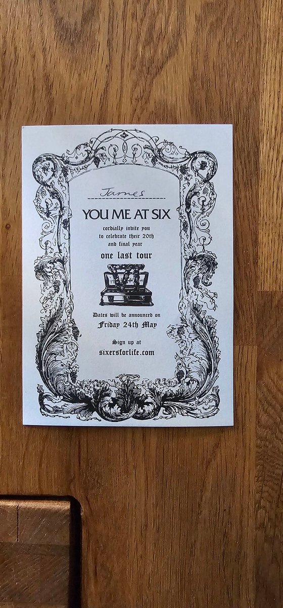 JayRigby93's tweet photo. Boss these @youmeatsix incites! We can't wait for the tour! Will be travelling around the country to see as many as possible!! https://t.co/S2juMqOXmV