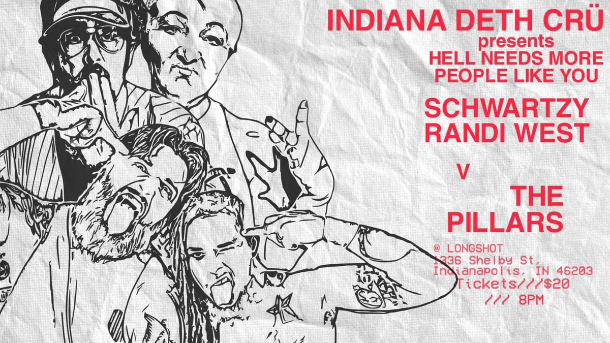 INDY DETH CRÜ SHOW WEEK 
LETS GET THIS SHIT 

📢📢📢📢📢📢📢
TICKET DISCOUNTED TO 15 DOLLARS!!!!!!

ticketbud.com/events/784774e…