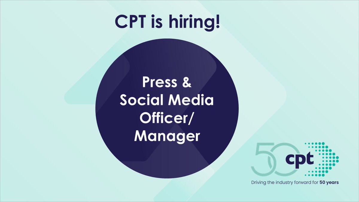 CPT_UK's tweet photo. 📢CPT - the UK's leading trade association serving the bus and coach sector - is hiring !    
 
Help us find a savvy social media lead.  

It's a pivotal role in a dynamic team for a creative, well organised collaborator.   

For more information: https://t.co/YrEQvHgCbE https://t.co/qGu2VNRQxQ