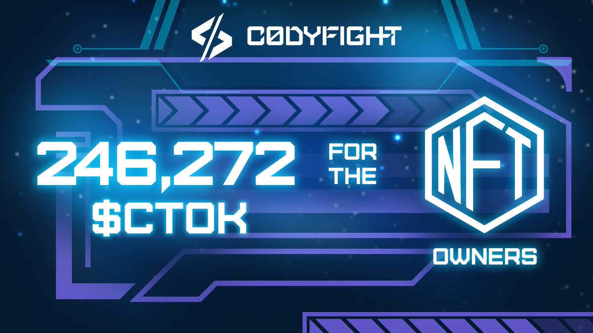 💸Our Codyfighter Genesis owners just scored big! The top 5 collectors received between 2,560 and 23,040 $CTOK just for holding NFTs. Wish you had them now? Unlock other benefits of Codyfighter NFT ownership: opensea.io/collection/cod…