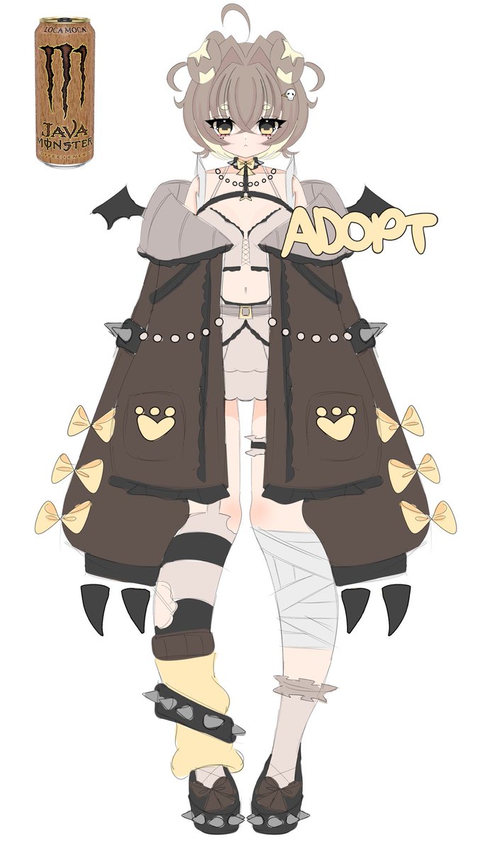 Java Monster Adopt is now available 🐶🤎

$35 USD - Personal Use
$50 USD - Commercial Use

PayPal/V3nmo

Minor design changes can be made 🦴

Please DM me or buy from my ko-fi to claim! 

#Adoptable #Adopt #VTuber #VTuberEN