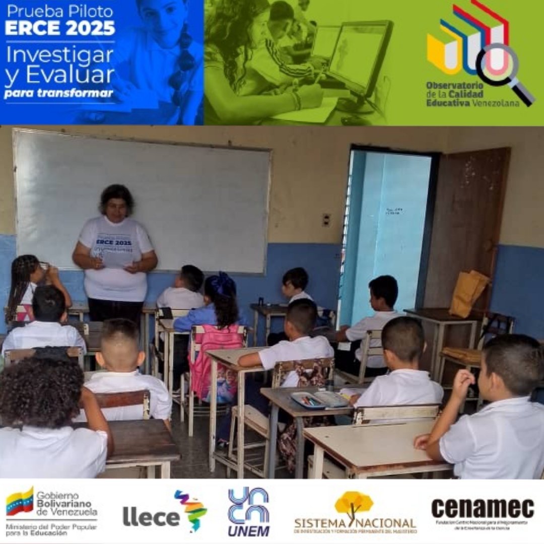 Desde la UE Carmen Barragán nuestros niños y niñas participaron en la Prueba Piloto ERCE, en cumplimiento del ODS4 de la Agenda 2030.

¡Un compromiso con la educación!

<a href="/NicolasMaduro/">Nicolás Maduro</a> 
<a href="/_LaAvanzadora/">Yelitze Santaella</a> 
@MPPEDUCACION 
<a href="/EleamerAbdala/">Eleamer Elkatrib</a>

#ConcienciaPatriótica 
#mppe
#mppeducacion