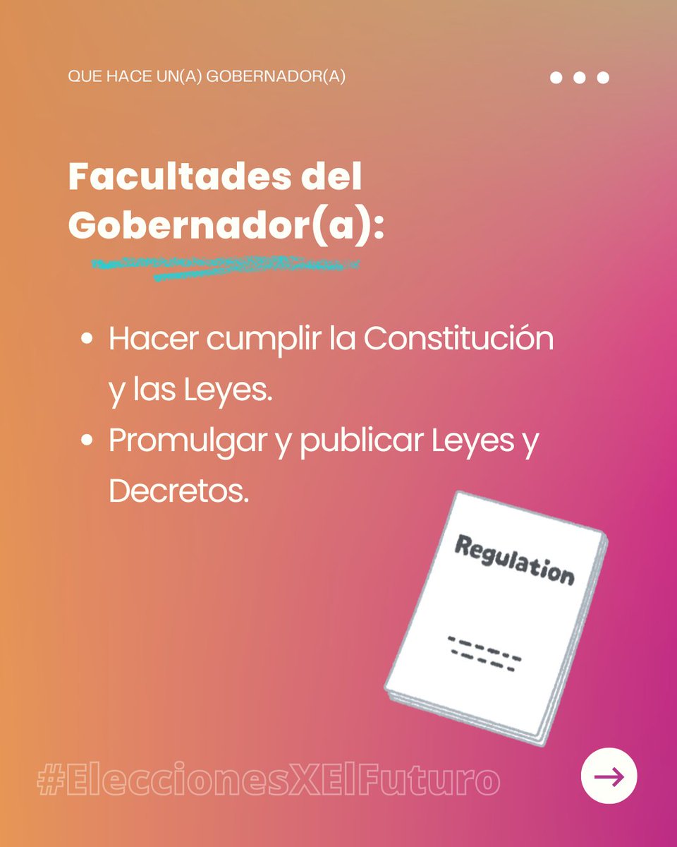 EleccionesXF's tweet photo. 🗳️ ¿Sabes qué hacen el Gobernador(a)? 🤔

Te explicamos sus funciones y cómo impactan tu vida diaria. 📜✨

1️⃣ Cuándo se renuevan
2️⃣ Sus principales facultades
3️⃣ Cómo trabajan por tu estado

#EleccionesXElFuturo #Elecciones2024Mx #ExF2024 #mexico https://t.co/zH0fc3t4UV