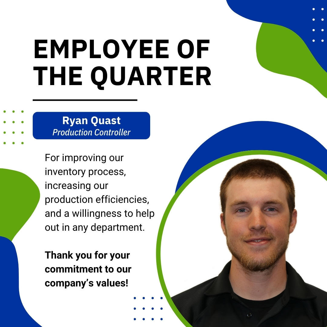 PridePlastics1's tweet photo. We'd like to recognize our Employee of the Quarter - Ryan Quast, Production Controller. 👏 Ryan has improved our inventory process and manages our machine capacity more efficiently. Thank you for your dedication to Pride Solutions, Ryan! Your work is appreciated! https://t.co/IhumliOG4x