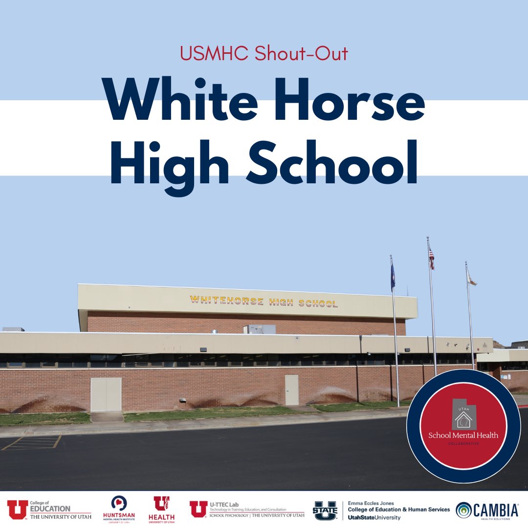 Shout-out to our friends at White Horse High School- you rock! 🌟

 #UtahSchoolCounselor #SchoolMentalHealth #UtahSMHCollab 
@Cambia @uofu_hmhi @UUtah @RegenceUtah @USUAggies @UTPublicEd