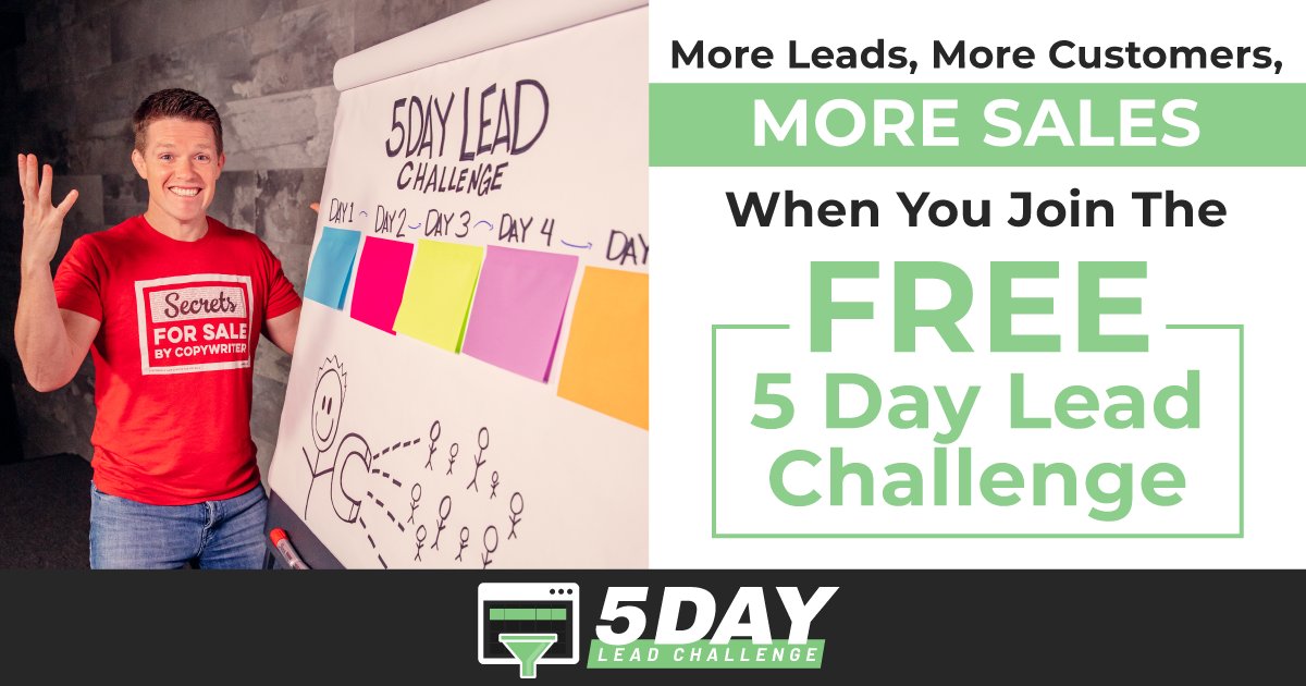 Clickfunnels “5-Day Lead Challenge” 
#ad
#clickfunnels
Join Russell Brunson During His FREE 5-Day Lead Challenge While He Guides You Through A “Step-By-Step” Strategy In Generating NEW LEADS Who Are Interested And Ready And Excited To Buy From You!! Remember, THIS IS FREE!!