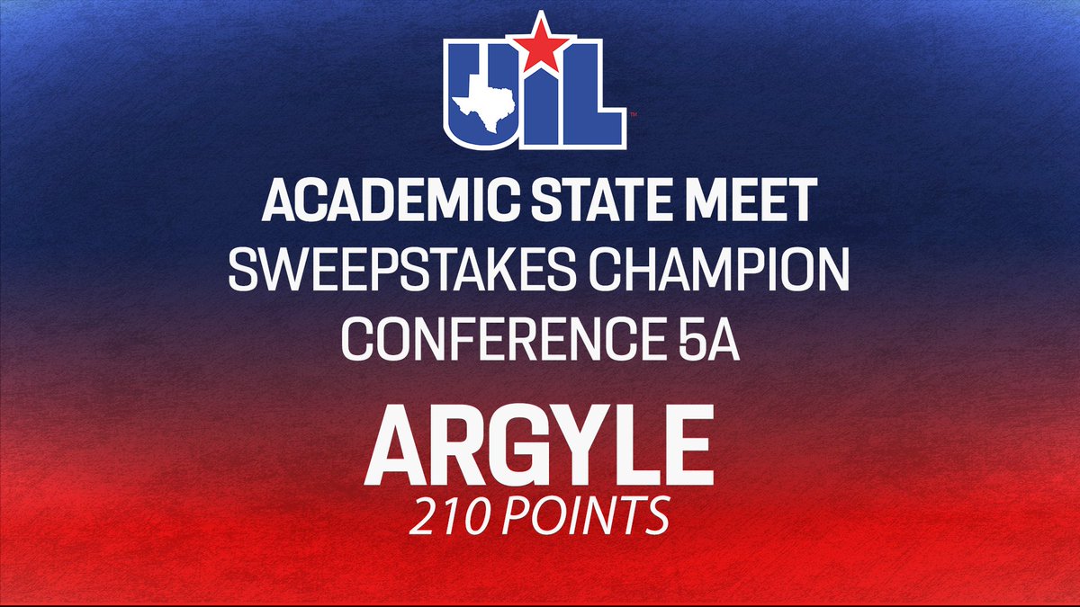 Congrats to Argyle, BACK-TO-BACK Conference 5A 2024 #UILState Overall Academic Team Champions! INDIV:🥇🥇🥇🥇🥈🥈🥉🥉|TEAM:🥇🥇🥇🥇🥈🥈🥈 Sweepstakes championships are awarded to schools with the most points across all State Academic events. 5A Results ➡️